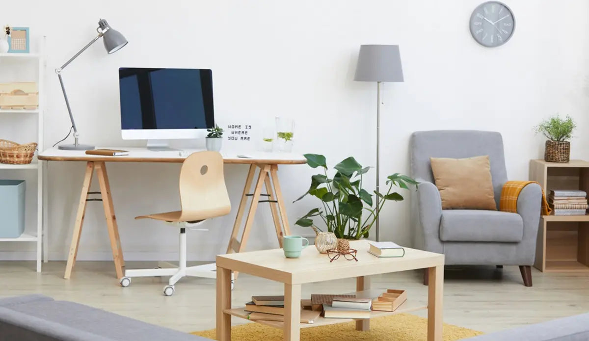 floor lamp in a home office