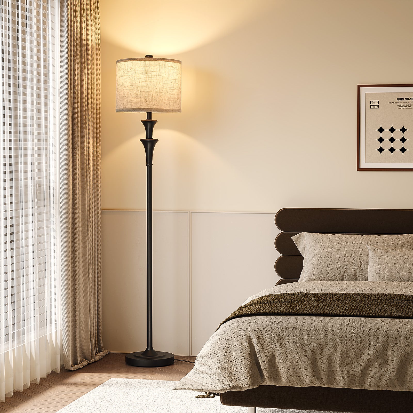 SUNMORY 63" Floor Lamps for Living Room,Tall Standing Lamp with LED Bulb
