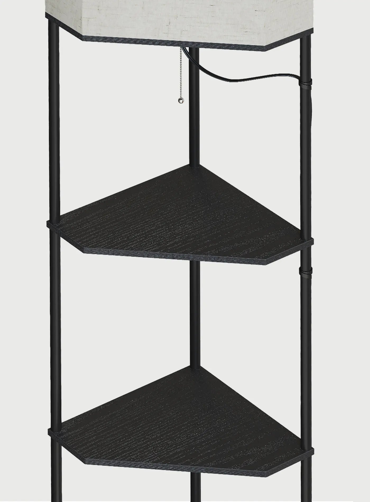 SUNMORY Sector Corner Shelf Lamp with Linen Shade