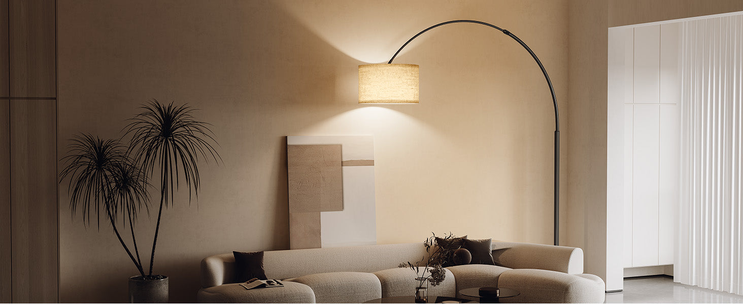 extra tall 82 inch arc floor lamp in living room