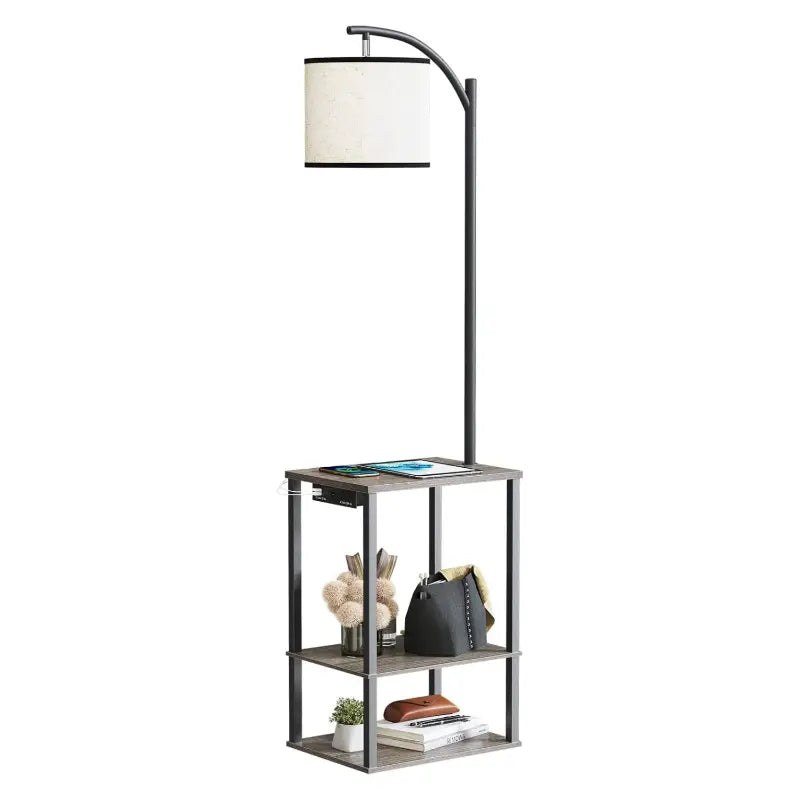 floor lamp with table gray wood