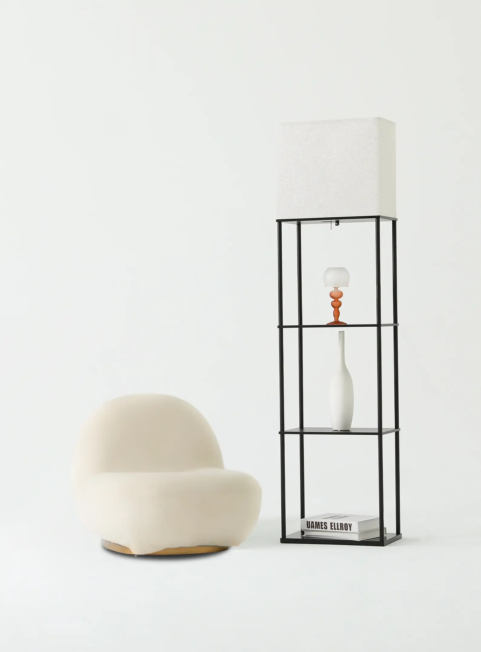 3 Tier Large Floor Lamp with Shelf