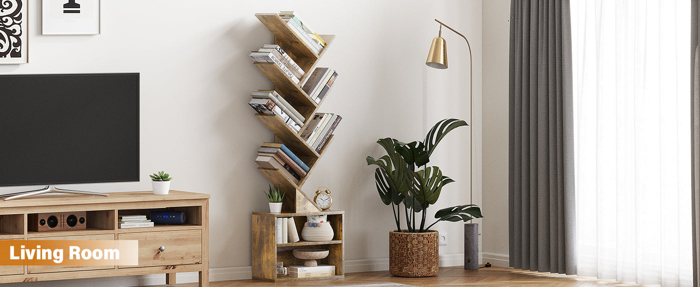 Elevate Your Home with the SUNMORY 6-Tier Tree-Style Bookshelf