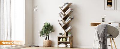 Introducing the New SUNMORY 6-Tier Tree-Style Bookshelf: Elevating Your Space with Style and Functionality
