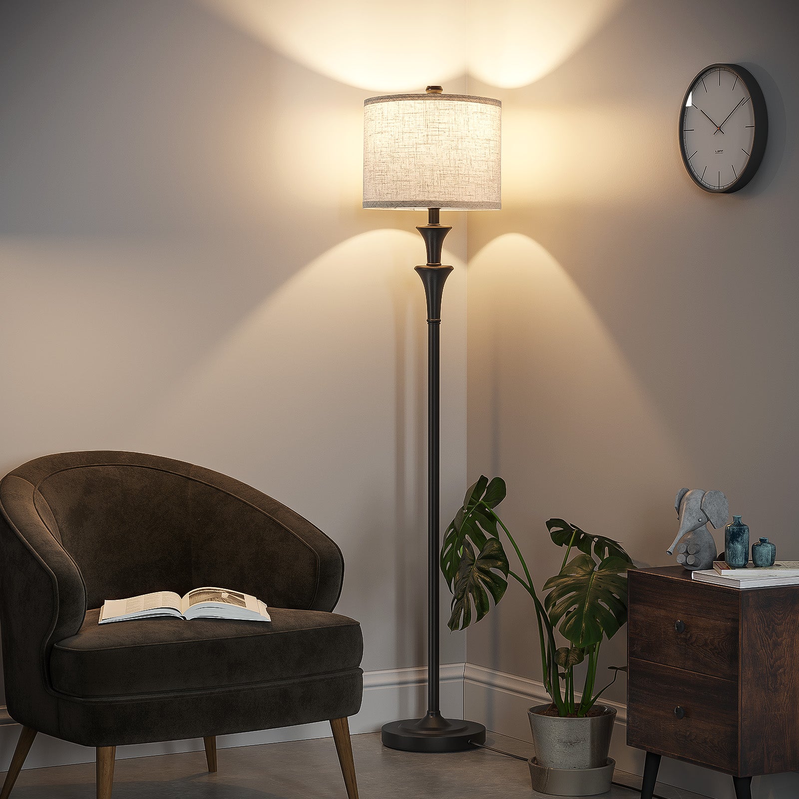 SUNMORY 63" Floor Lamps for Living Room，Tall Standing Lamp with LED Bulb