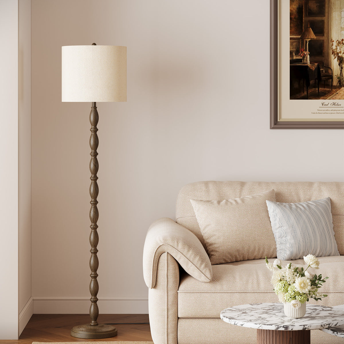 SUNMORY 62" Farmhouse Floor Lamps for Living Room