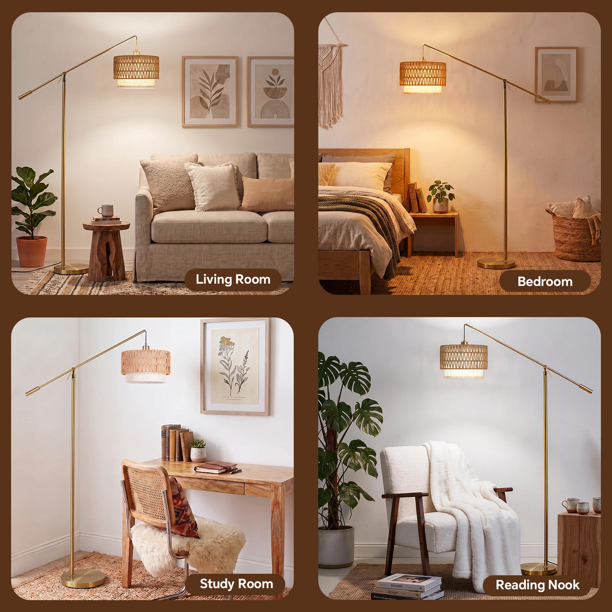 SUNMORY Boho Floor Lamp with Remote Control