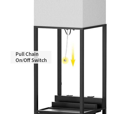 SUNMORY Shelf Lamp with Remote Control, Stepless Color Temperature &  Dimmable, Floor Lamp with Shelves with 2 Usb Charging Ports and 2-Hole  Socket