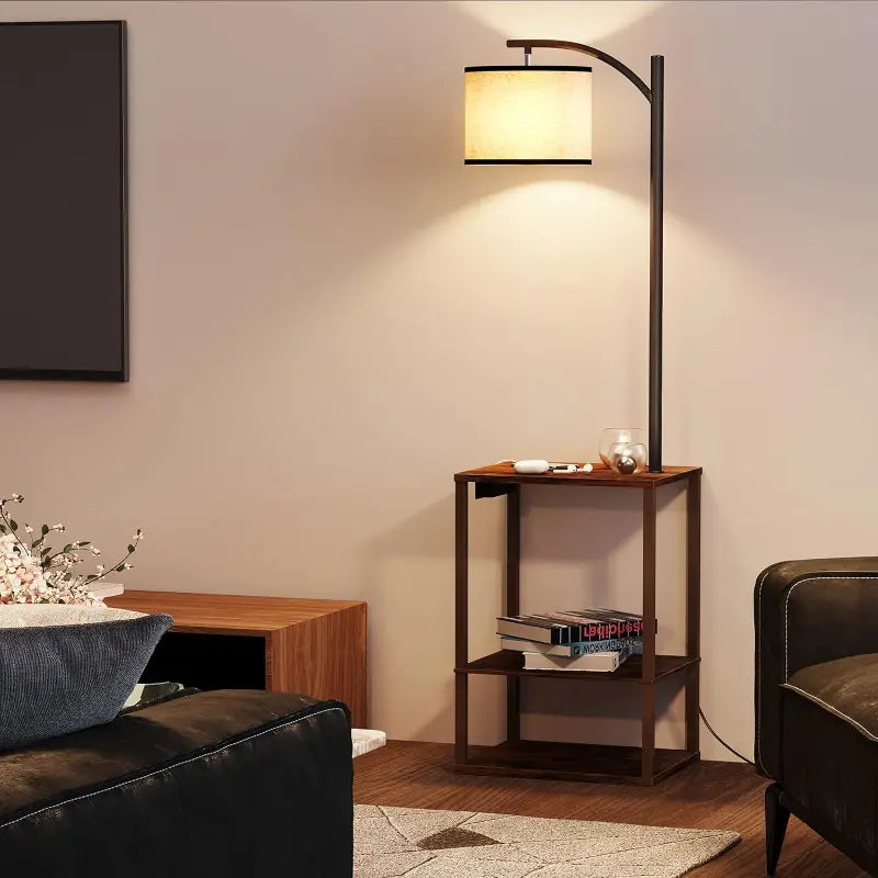 SUNMORY Gold Modern Arc Floor Lamp with Remote Control and Stepless  Dimmable Bulb, Metal Standing Lamps with Hanging Lampshade for Living Room,  Bedroom 