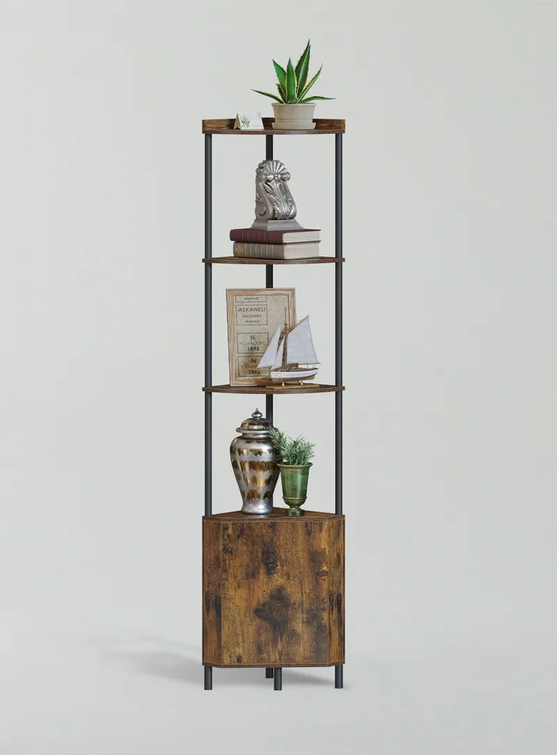 SUNMORY 65.4" 5 Tier Corner Cabinet Shelf with Storage